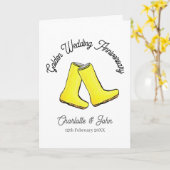 Carte Golden 50e anniversaire Mariage jaune botte bien (Fleur jaune)