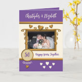 Carte Golden 50th anniversaire ajouter des noms de photo (Fleur jaune)