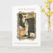 Carte Golden 50th Anniversary Ordination Priest à l'aute (Fleur jaune)