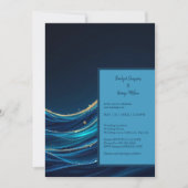 Carte Golden Accentué Abstrait Ocean Waves mariage (Devant)