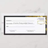 Carte Golden Bamboo Feuille Zen Spa certificat cadeau  (Dos)