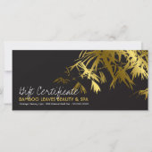 Carte Golden Bamboo Feuille Zen Spa certificat cadeau (Devant)