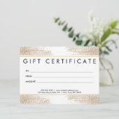 Carte Golden Bronze Confetti Dots Certificat cadeau (Debout devant)