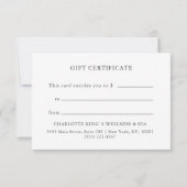 Carte Golden Buddha – Salon Business Gift Certificate (Dos)