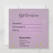 Carte Golden Christmas Present Box Certificat cadeau (Dos)