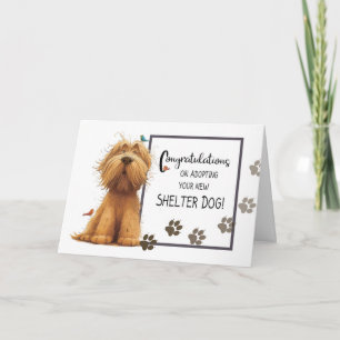 Carte Golden Color Chien Félicitations à l'adoption d'un
