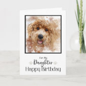 Carte Golden Doodle Cavapoo Bonne fille d'anniversaire (Devant)