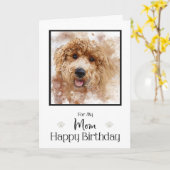 Carte Golden Doodle Cavapoo Joyeux anniversaire maman (Fleur jaune)
