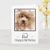 Carte Golden Doodle Cavapoo Joyeux anniversaire papa (Fleur jaune)