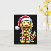 Carte Golden Doodle Christmas Tree Xmas Dog Pajamas Gold (Fleur jaune)