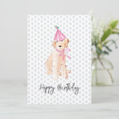 Carte Golden Doodle Dog Art Anniversaire Casquette Gâtea (Debout devant)