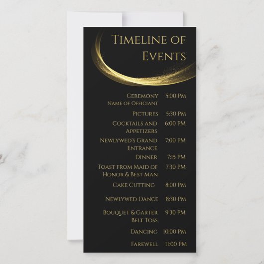 Carte Golden Elegance-Wedding Programme- (Dos)