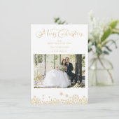 Carte Golden First Joyeux Noël Typographie romantique (Debout devant)