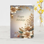 Carte Golden Floral Holiday Card (Fleur jaune)