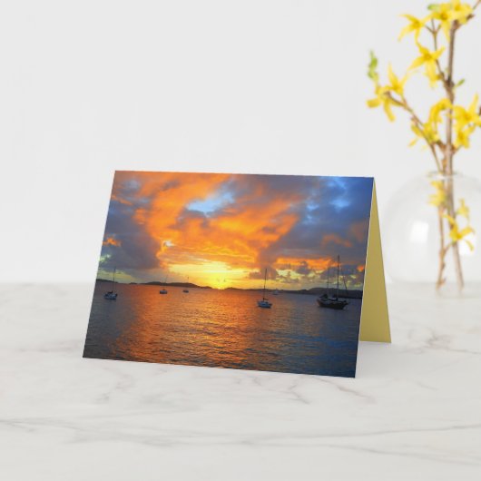Carte Golden Frank Bay Sunset, St. John, U.S.V.I. (Fleur jaune)