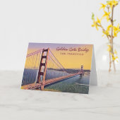 Carte Golden Gate Bridge San Francisco Peinture Vintage (Fleur jaune)