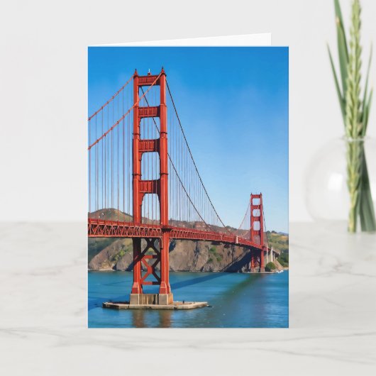 Carte Golden Gate Bridge San Francisco Watercolor (Devant)