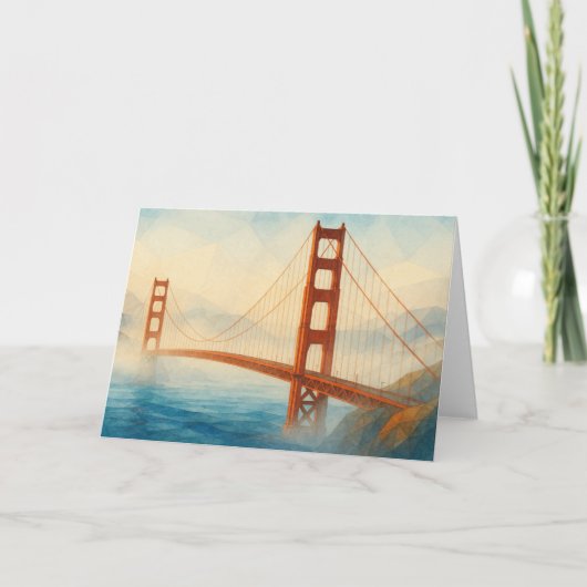 Carte Golden Gate Bridge Watercolor Card (Devant)