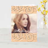 Carte Golden Glow Swirls 21e anniversaire de la fête Pho (Fleur jaune)