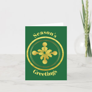Carte Golden Golf Balls et Holly Christmas Card