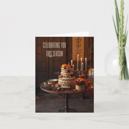 Carte Golden Harvest Elegance Thanksgiving Anniversaire (Devant)