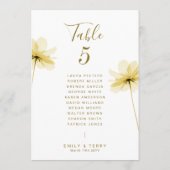 Carte Golden Hour Grace Mariage Nom de l'invité Numéro d (Dos)