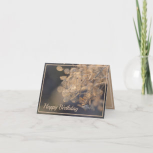 Carte Golden Hydrangea Flowers hiver