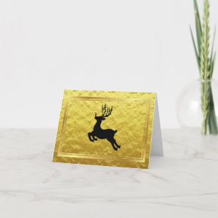 Carte Golden Jewish Reindeer Funny Chrismukkah Card