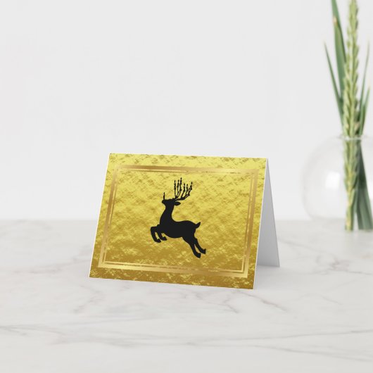 Carte Golden Jewish Reindeer Funny Chrismukkah Card (Devant)