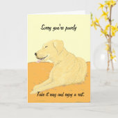 Carte Golden Labrador Get Well Card (Fleur jaune)