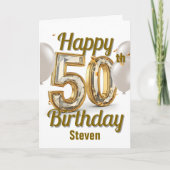 Carte Golden Luxurious Elegance 50e anniversaire Salutat (Devant)