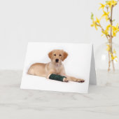 Carte Golden Puppy s'en sortir (Fleur jaune)