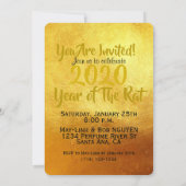 Carte Golden Red Rat Papercut Chinois Nouvel An 2020 VFC (Dos)