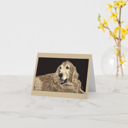 Carte Golden Retriever (Fleur jaune)