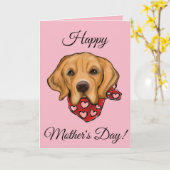 Carte Golden Retriever (Fleur jaune)