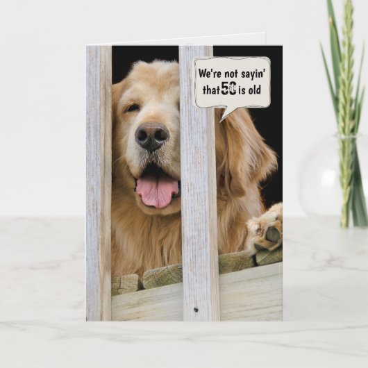 Carte Golden Retriever 50e Humour d'anniversaire (Devant)