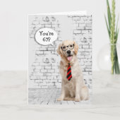 Carte Golden Retriever 67e Humour d'anniversaire (Devant)