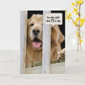 Carte Golden Retriever 75e anniversaire (Fleur jaune)