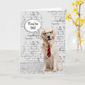 Carte Golden Retriever 76e Humour d'anniversaire (Fleur jaune)