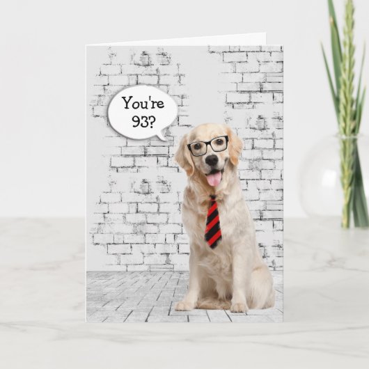 Carte Golden Retriever 93e Humour d'anniversaire (Devant)