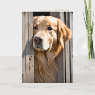 Carte Golden Retriever À La Porte De La Grange Pour Anni