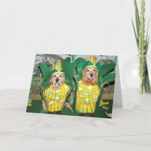 Carte Golden Retriever A-Maize-Ing Corn Thanksgiving