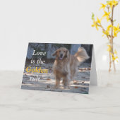 Carte Golden Retriever all occasion card (Fleur jaune)