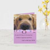 Carte Golden Retriever All Occasion Grey Card (Fleur jaune)