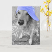Carte Golden Retriever avec Casquette (Fleur jaune)
