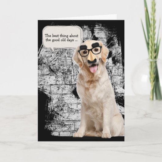 Carte Golden Retriever avec masque amusant anniversaire (Devant)