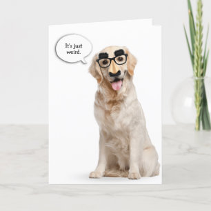 Carte Golden Retriever avec masque amusant anniversaire