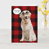 Carte Golden Retriever avec masque sur plaid (Fleur jaune)
