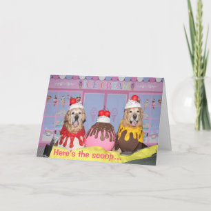 Carte Golden Retriever Banana Split Anniversaire