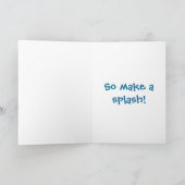 Carte Golden Retriever Beach Bather Anniversaire Splash (Intérieur)